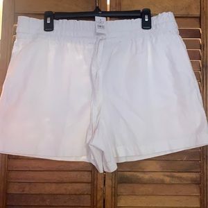 LOFT Outlet White Paper Bag Waist Shorts